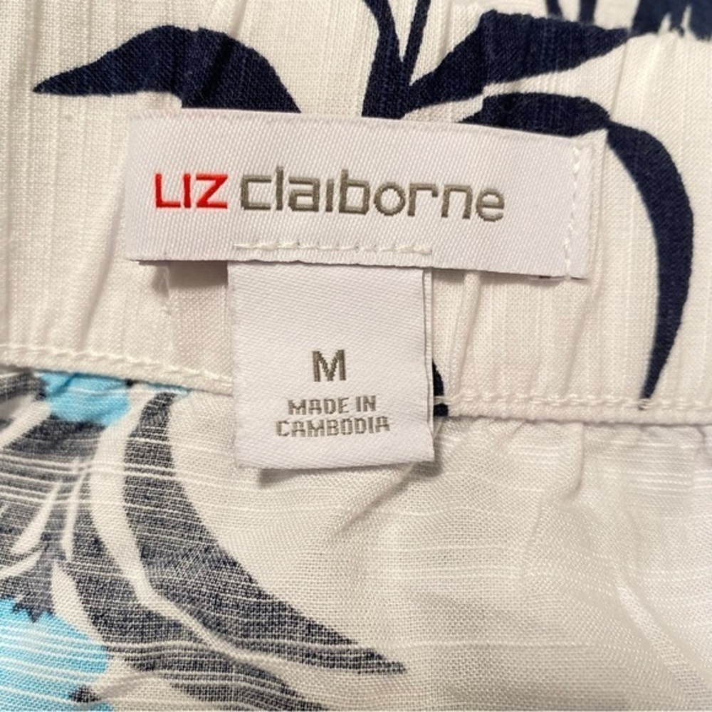 Liz Claiborne Skirt Women’s Size M Long‎ White Blue - Picture 4 of 7